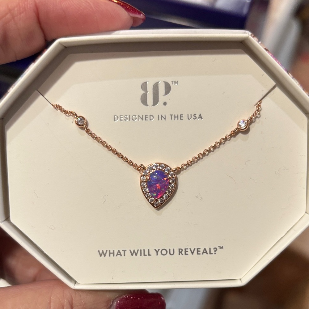 Rose Gold Necklace with Purple Heart Pendant
